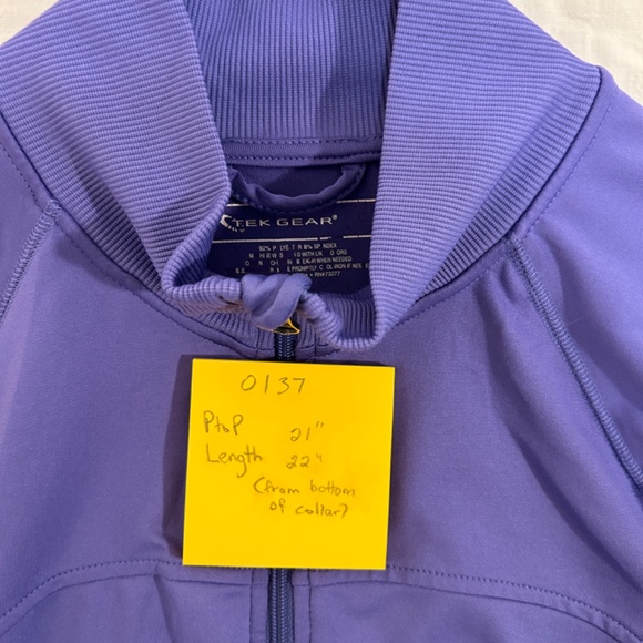 Purple Running Jacket Full Zip Mock Turtleneck Size L by Tek Gear - Picture 4 of 4